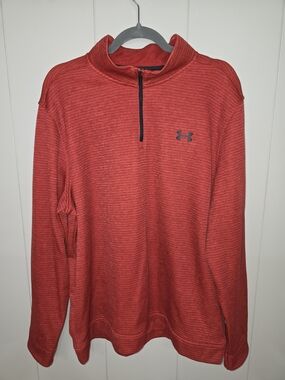 Under Armour Red Heathered Quarter-Zip Pullover Size XXL. Golf